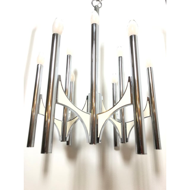 Gaetano Sciolari Nine Light Chandelier by Gaetano Sciolari, 1970s For Sale - Image 4 of 15