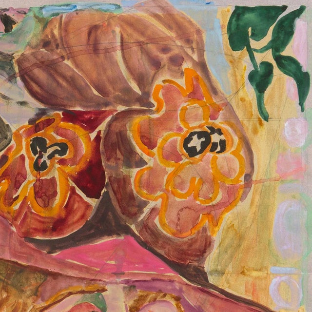 Light Yellow 'Oleta's Hat' by Virginia Conroy, 1985, Carmel Art Association Exhibit, California Woman Artist, San Francisco Museum of Art For Sale - Image 8 of 12