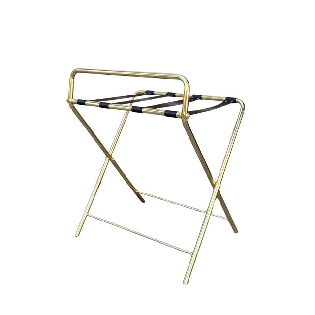 Type: Luggage Rack Materials: Gold-plated steel and textile Period: 1990s Country: France Good condition commensurate with...