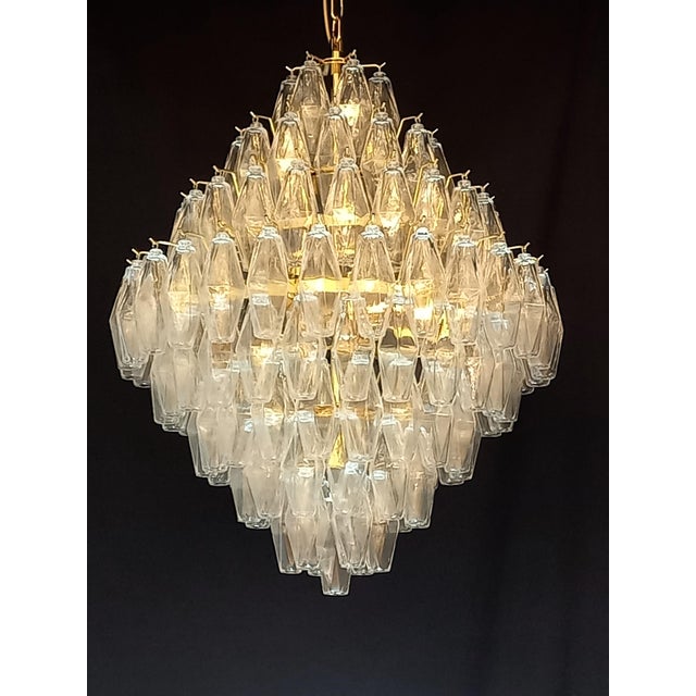 Chandelier with Crystal in Polyhedron Murano Glass, 1962 For Sale - Image 3 of 12