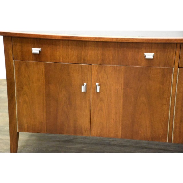 Brown Walnut Mid Century Credenza For Sale - Image 8 of 10