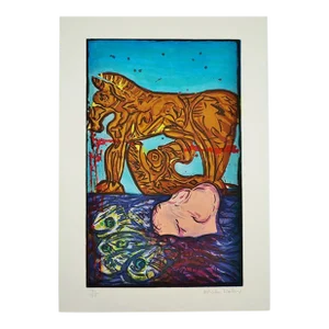 1984 Malcolm Morley "Return of Ulysses" Print, Limited Edition, From the `Fallacies of Enoch, `Signed & Numbered 71/75, American