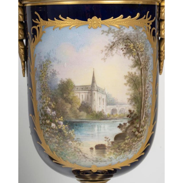 Vases in Enameled and Gilt Porcelain, Set of 2 For Sale - Image 11 of 12