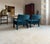 Emerald Pair Re-Upholstered Emerald Green Velvet Parsons Lounge Chairs Milo Baughman For Sale - Image 8 of 18