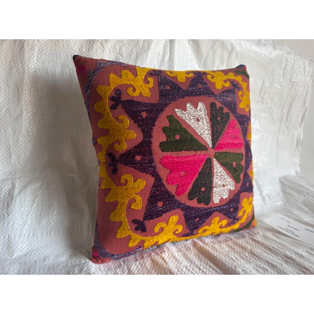 Traditional Antique 1900s Suzani Pillow For Sale - Image 3 of 3