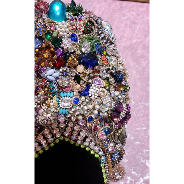 Blush Dama Azul – Jeweled Silhouette Art From the Queen Bee Collection For Sale - Image 8 of 12