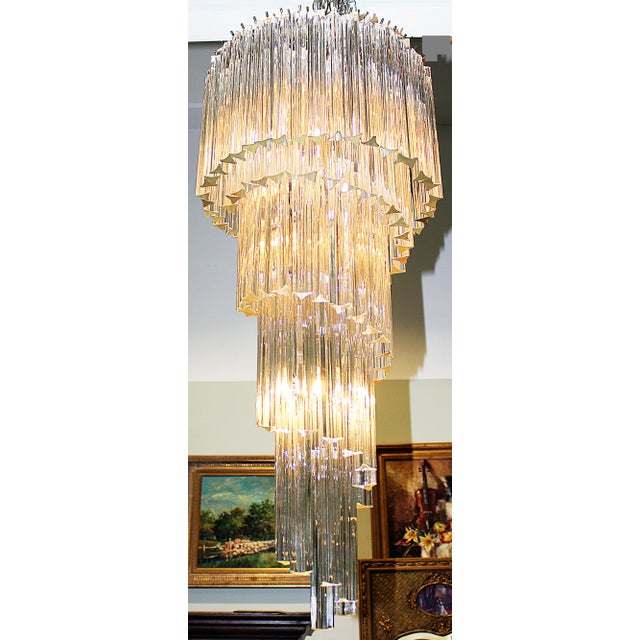 Italian Crystal Spiral Modern Chandelier Chairish
