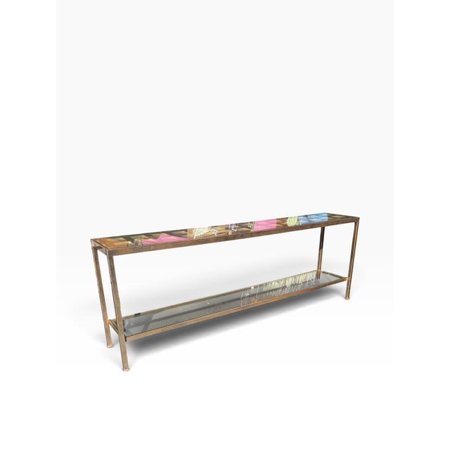 Modern Modern Nancy Corzine Silver Gilt Metal Delmonaco Console Table For Sale - Image 3 of 3