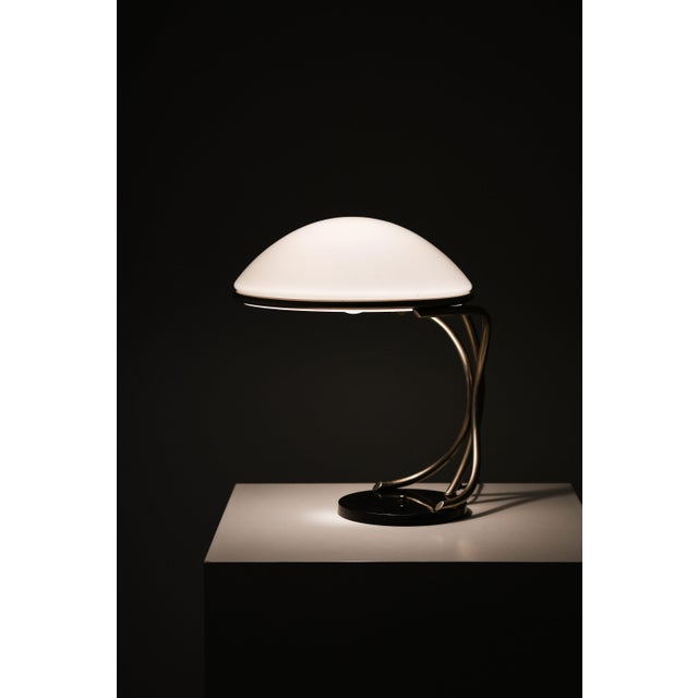 Metal Art Deco Table Lamp in Glass and Pewter, 1930s For Sale - Image 7 of 8