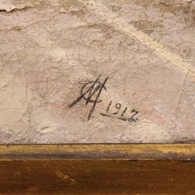 View of St. Mark's Square, 1917, Oil on Canvas, Framed For Sale - Image 13 of 16