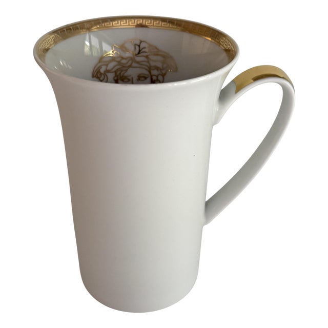 Medallion Meandre D'or Chocolate Cup by Versace for Rosenthal, 1990s For Sale