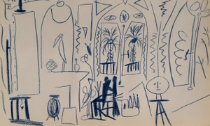 1990s Picasso Sketchbook Carnet De La Californie Print # 3 Dated 15/11/1955