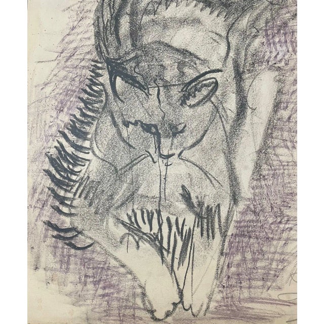 1940s Rare 1945 Original Richard Hayley Lever 'mike the Cat' Mixed Media Color Drawing For Sale - Image 5 of 12