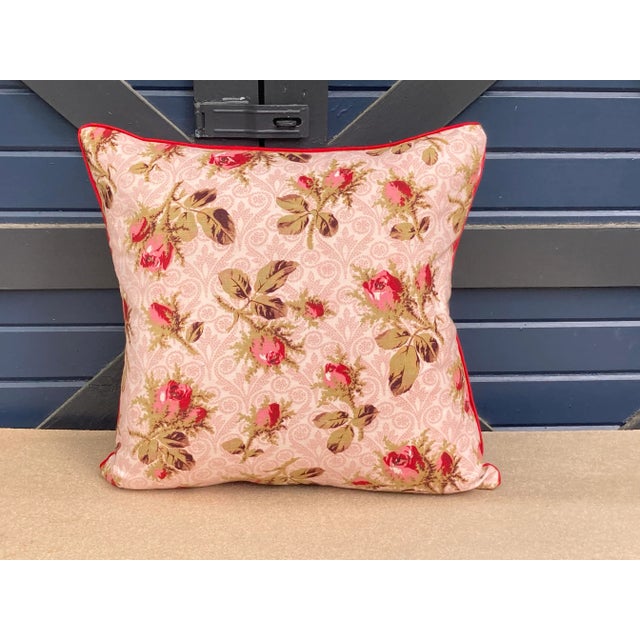 Mary Jane McCarty Designs 19th C. French Floral Print Pillow For Sale - Image 4 of 4