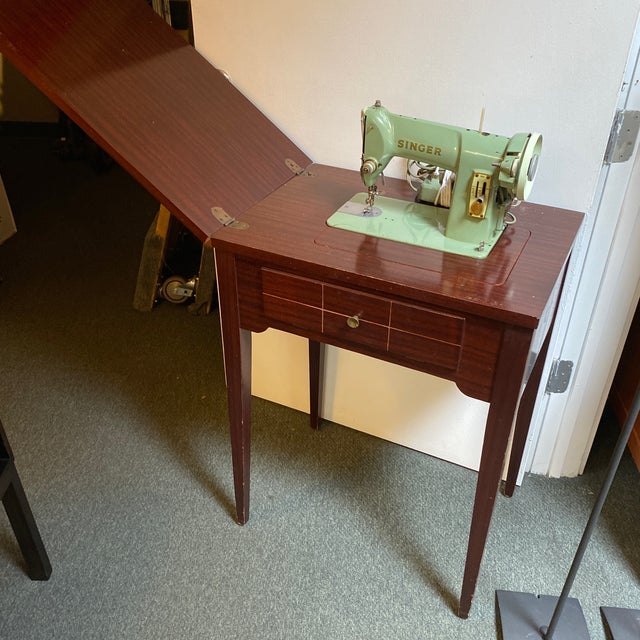 20th Century Singer (Britain) Sewing Machine + MCM Chairish