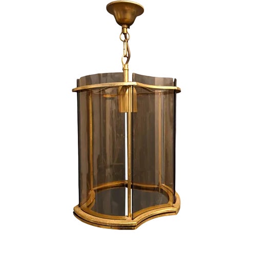 Italian Style Curved Glass Lantern For Sale