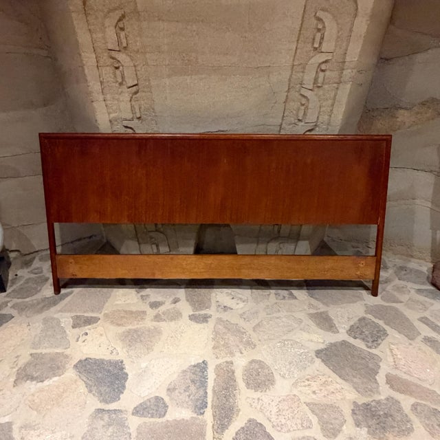 Mid-Century Modern Teak King-Size Headboard Mid Century Scandinavian For Sale - Image 11 of 14