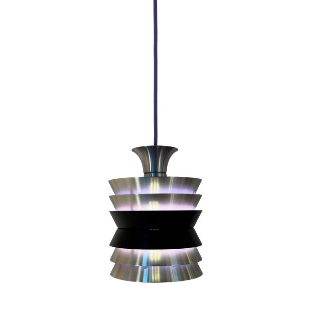 Trava Hanging Lamp in Silver, Black and Orange by Carl Thore for Granhaga For Sale