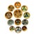 20th C. MCM Copper and Enamel Signed Edwards Star Plates for Gump’s - A 12 Piece Set For Sale