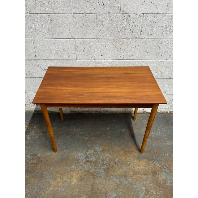 Danish Teak Mid Century Modern Uncommon Apartment Sized Dining Table Beechwood Legs 1960s For Sale In New York - Image 6 of 7