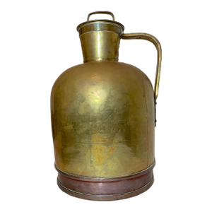 Large Heavy 19th Century Brass Copper Civil War Navy Water Milk Jug Metalware