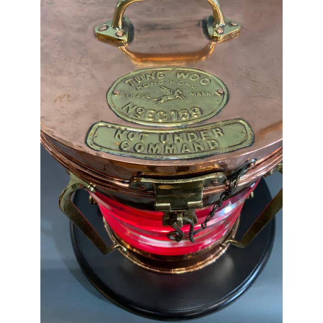 Solid Copper Ship’s Lantern by Tung Woo of Hong Kong For Sale - Image 9 of 12