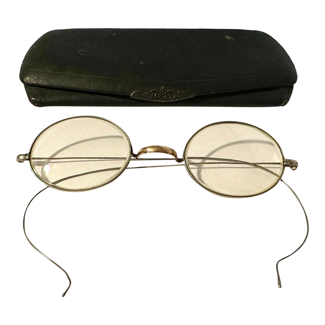 Antique Mid 19th Century Ladies Platinoid Spectacles/Glasses W/Period ...