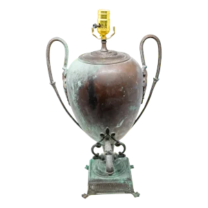 Antique Copper Water Vessel Converted to Lamp