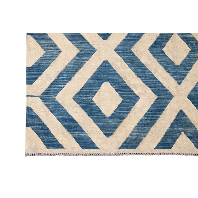 Doris Leslie Blau Vintage Geometric Light Beige Hand-Knotted Wool Rug For Sale - Image 17 of 17