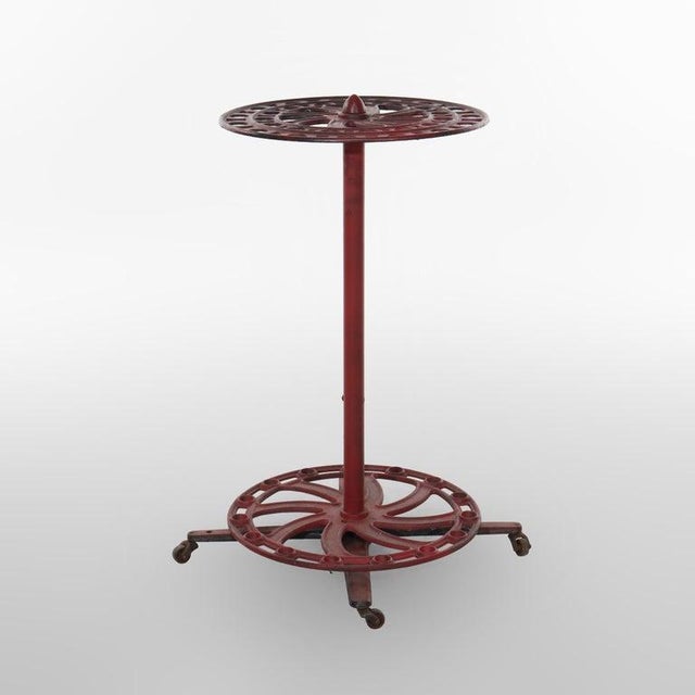 Industrial S. C. Tatum Co Cast Iron Country Store Industrial Wheel Broom Display Rack C1885 For Sale - Image 3 of 4