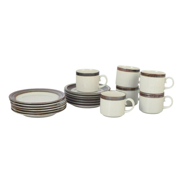 Vintage Tea Cups with Saucers and Six Cake Plates, 1970s, Set of 18 For Sale