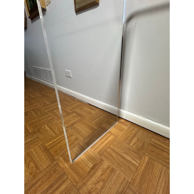 Vintage 1970s Lucite Acrylic Waterfall Console Table — Hollywood Regency MCM Sofa Entry Table For Sale - Image 12 of 12