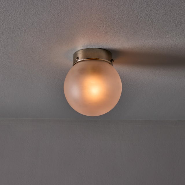 1950s 1950s Mauri Almari Model Ea 11 Glass and Metal Wall or Ceiling Lamp for Itsu For Sale - Image 5 of 18