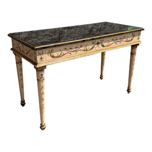 Vintage Venetian-Style Crème Peinte and Polychrome Console Table