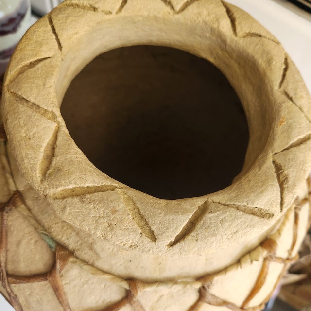 Indian Papier Mache Large Urn Vase For Sale - Image 3 of 5