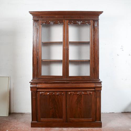 Mahogany Veneered 2-Body Display Cabinet For Sale - Image 9 of 9