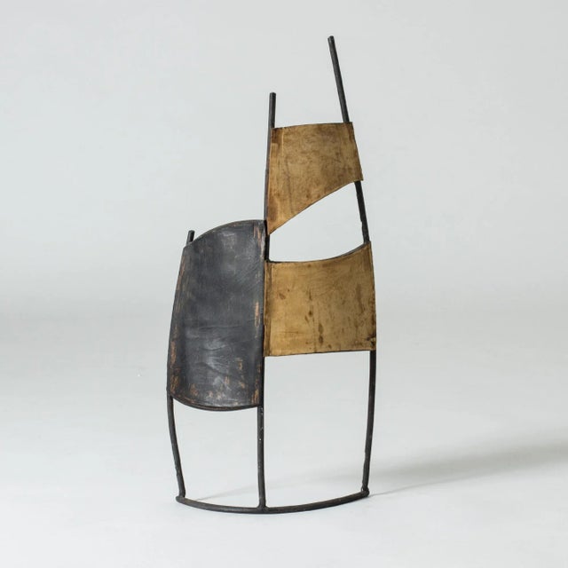 Leather and Metal Sculpture by Fred Leyman For Sale - Image 6 of 6