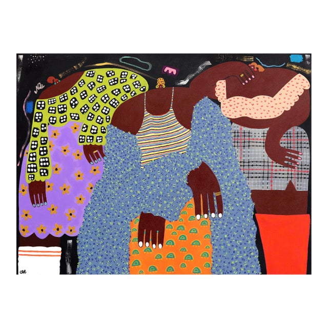 Crowned in Color - Vibrant Whimsical Abstract Feminine Figurative Painting Original Artwork by Courtney Simone For Sale