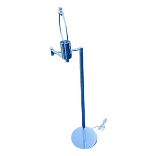 Vintage 1970s Chrome Floor Lamp With Extendable Arm For Sale
