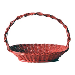 Vintage Red Basket For Sale