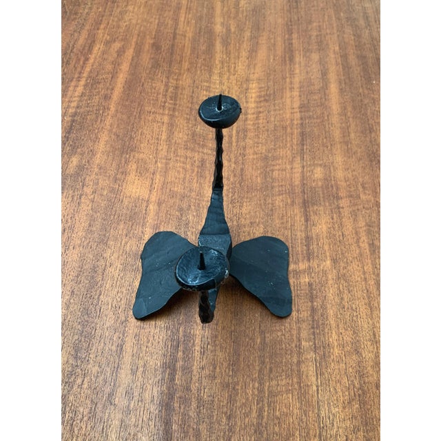 Mid-Century Brutalist Wrought Iron Candle Holder by David Palombo, 1960s For Sale - Image 11 of 18