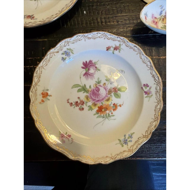 White Late 19th Century Meissen MS220 7inch Plates (7) Plus Matching Gravy Boat For Sale - Image 8 of 18