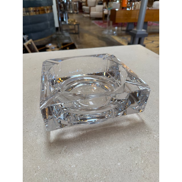 Modern Large Crystal Ashtray, Italy, 1970s For Sale - Image 3 of 7