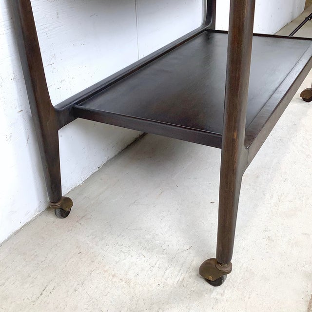 1960s Mid-Century Mt. Airy Facade Service Cart in Dark Wood Finish For Sale - Image 12 of 12