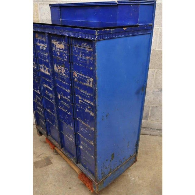 Vintage American Cabinet Co Steel Metal 24 Drawer Blue Dental Medical Cabinet For Sale In Philadelphia - Image 6 of 12