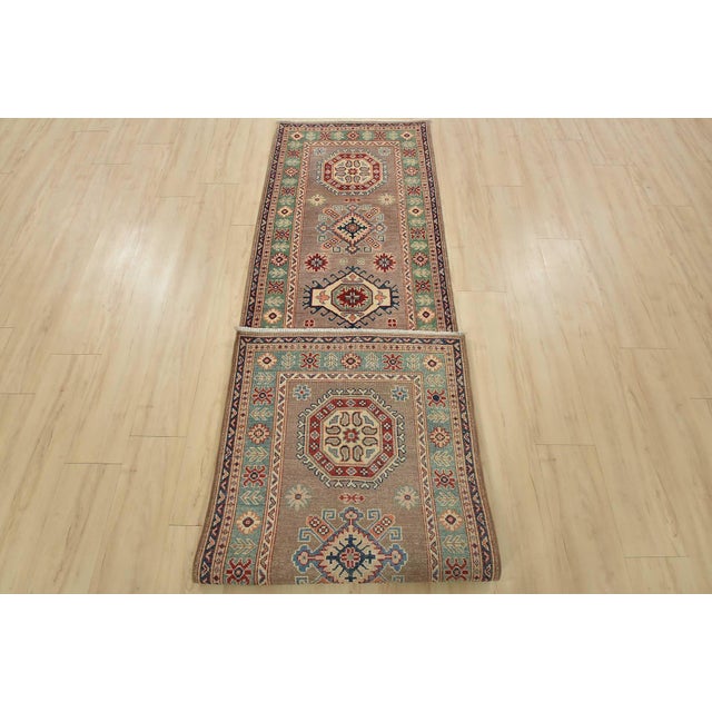 Kazak Runner 2’7” X 9’9” Brown Wool Tribal Hand-Knotted Oriental Rug For Sale - Image 12 of 13