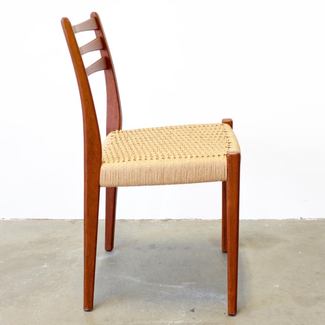 1950s 1950s Svegards Markaryd Set of 4 Teak Dining Chairs With Danish Cord Seats For Sale - Image 5 of 14