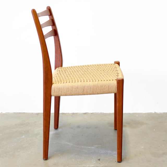 1950s Svegards Markaryd Set of 4 Teak Dining Chairs With Danish Cord Seats For Sale - Image 5 of 14