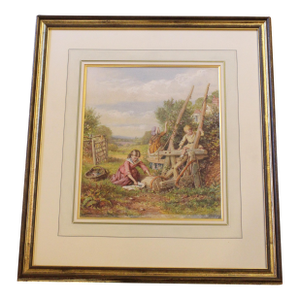 1872 Watercolor Painting "Summertime" by William Lucas