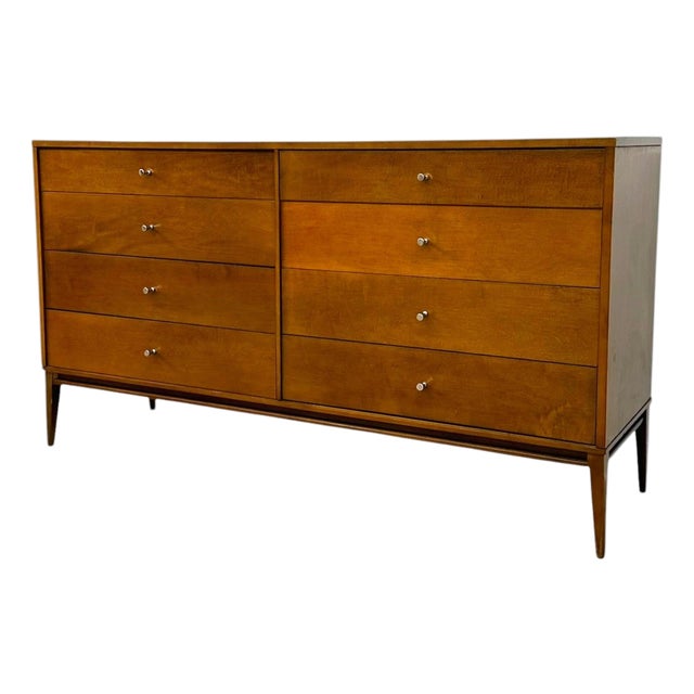 Paul McCobb Planner Group 8-Drawer Dresser for Winchendon Furniture – Mid-Century Modern Solid Maple Lowboy Credenza . For Sale